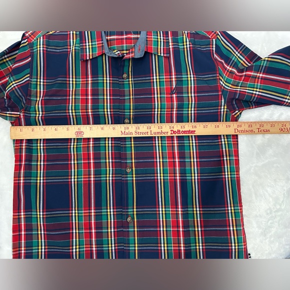 Nautica Plaid Button Down Shirt Boys XL 18/20 - Picture 8 of 10